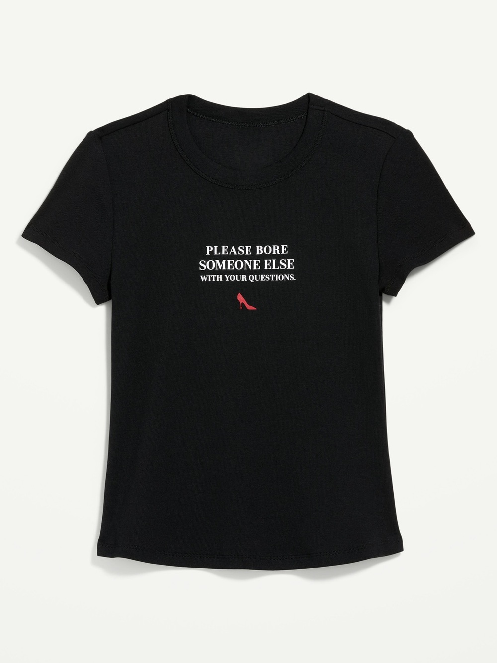 Old Navy x the Devil wears Prada Black Short-Sleeve Graphic Tee with Red Heel